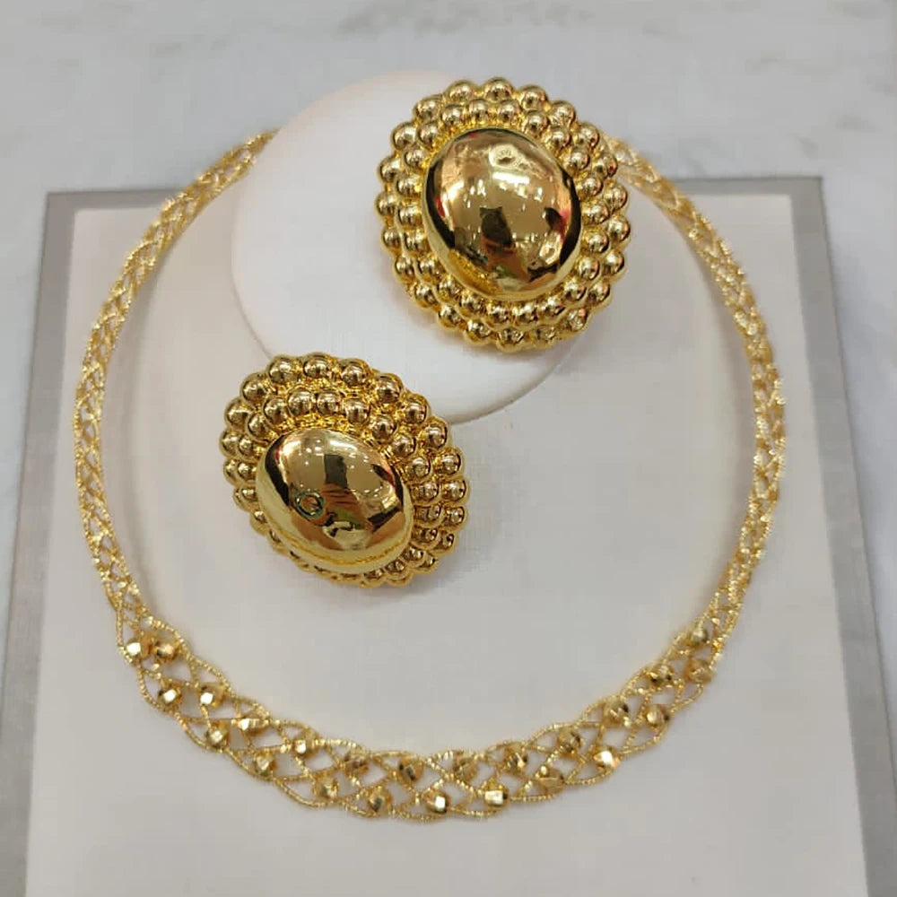 Dubai Gold Plated Jewelry Set for Women