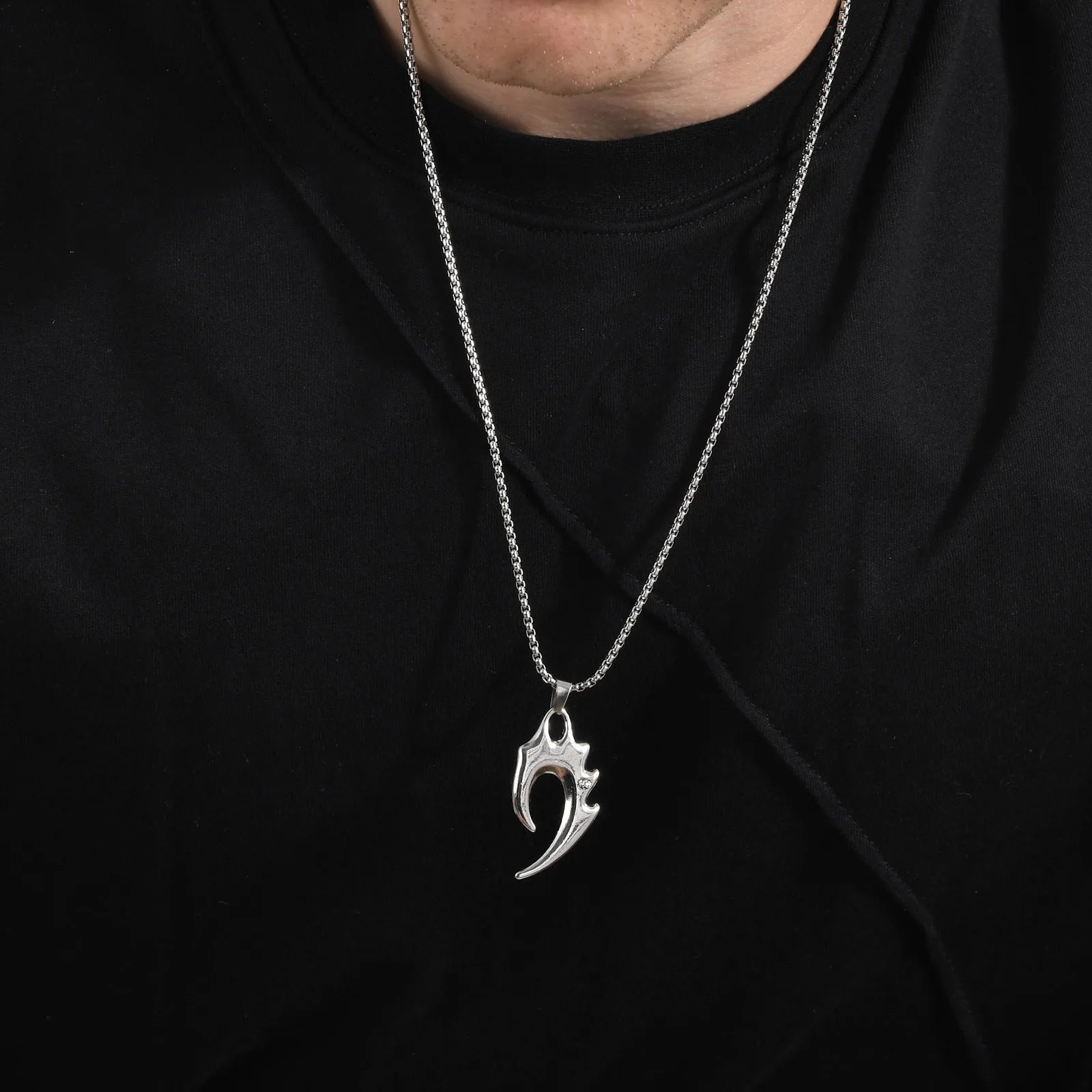 Mens Wolf Tooth Necklaces, Rock Punk Animal Pendant Collar