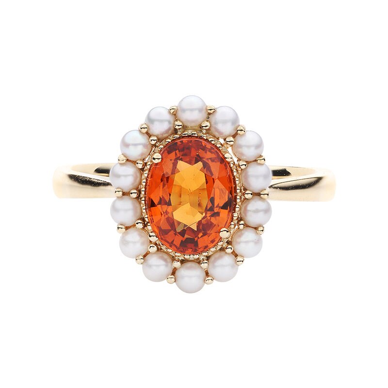 Original new S925 silver orange ruby oval ladies ring