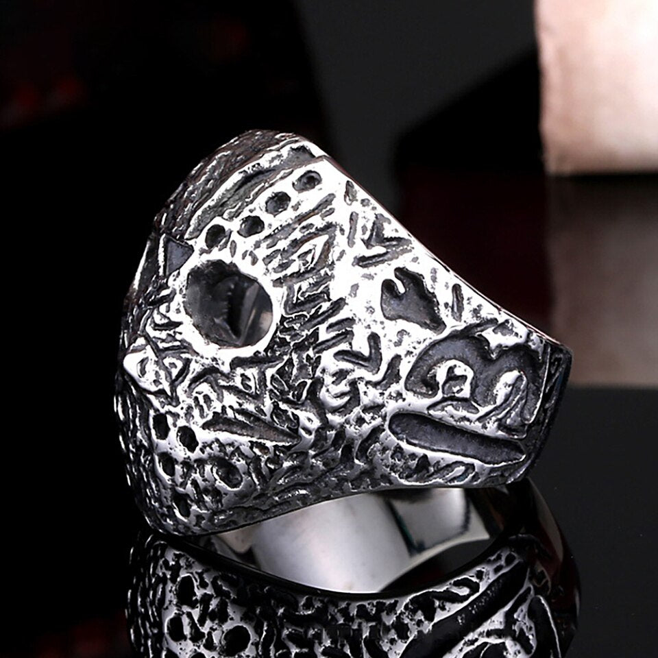 Punk Vintage Black Friday Killer Jason Mask Ring For Men