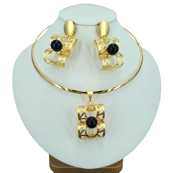 Choker Necklace Pendant with Earrings for Women