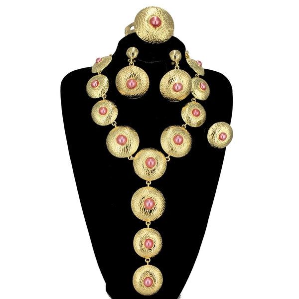 Big Long Pendant Italian Jewelry Sets For Women Birthday Party Gift