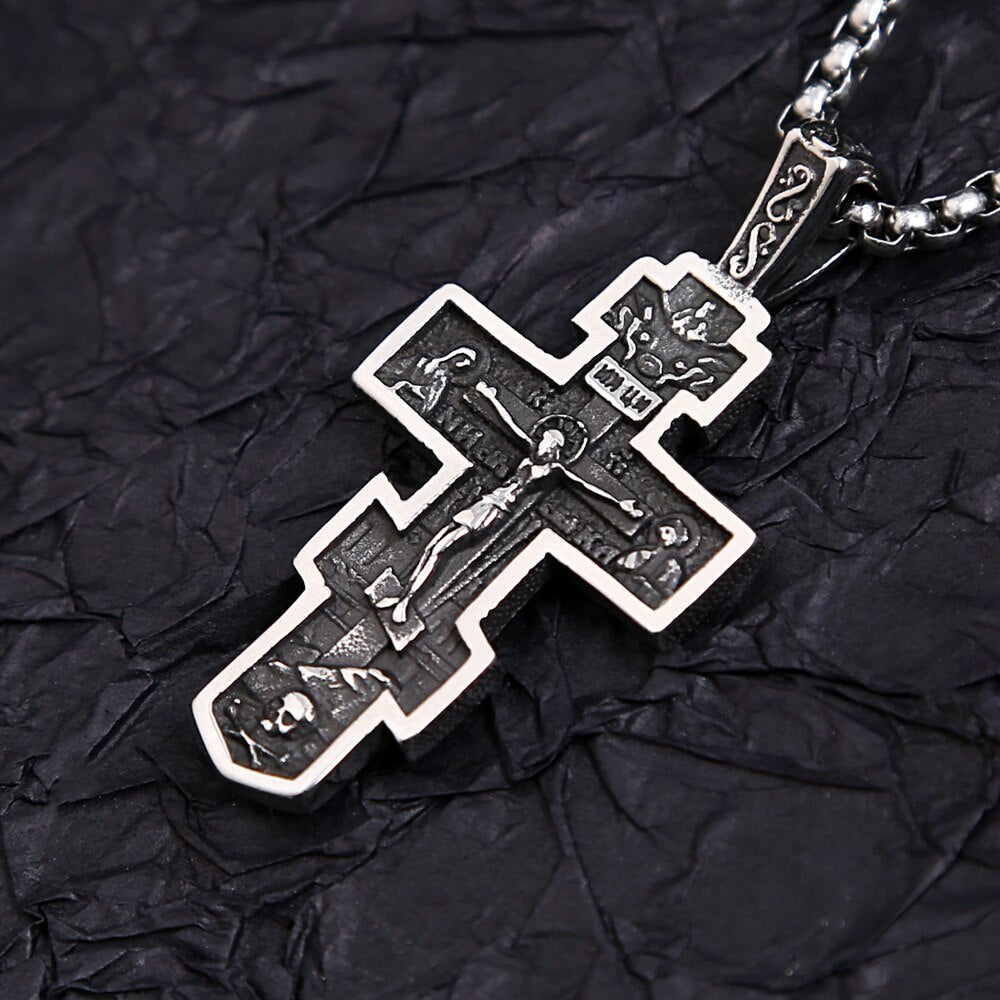 New Vintage Jesus Cross Pendant Necklaces For Men Women