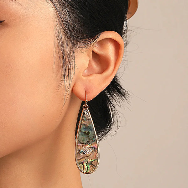 Vintage Bohemian Water Drop Colorful Glass Earrings for Women