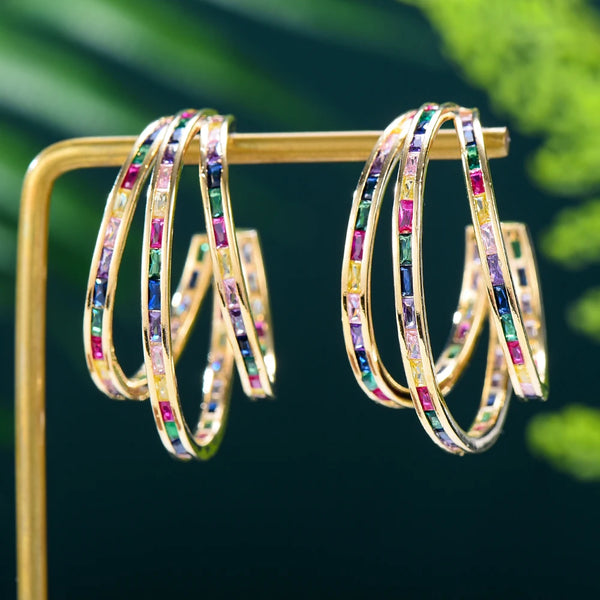 New Luxury Earrings For Women Wedding Party Irregular Hoop Earrings