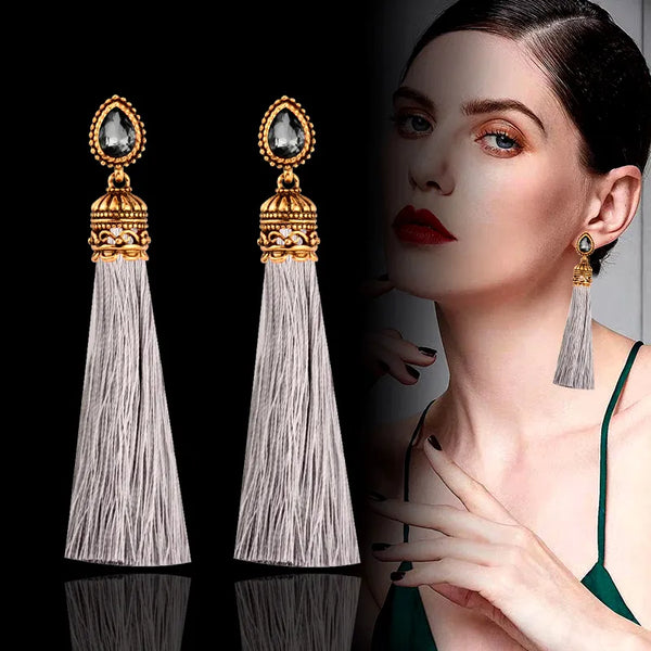 Fashion 11 Colors boho Long Tassel Drop Earrings For Women