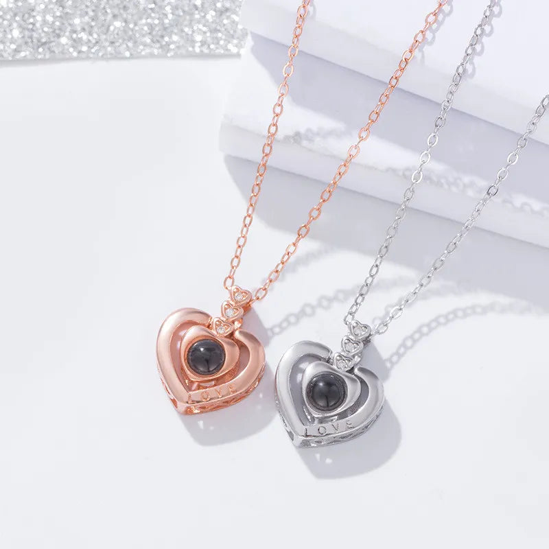 Projection Necklace With Lifting Rose Gift Box