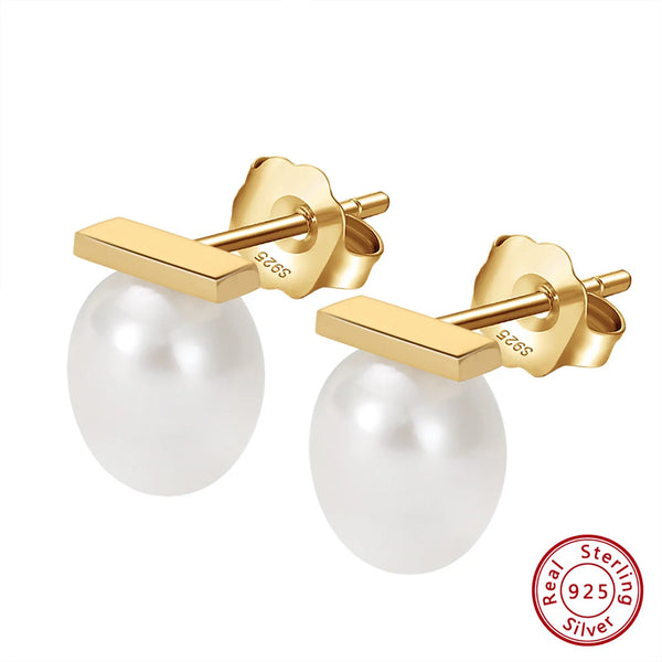 925 Sterling Silver Pearl Earrings for Women