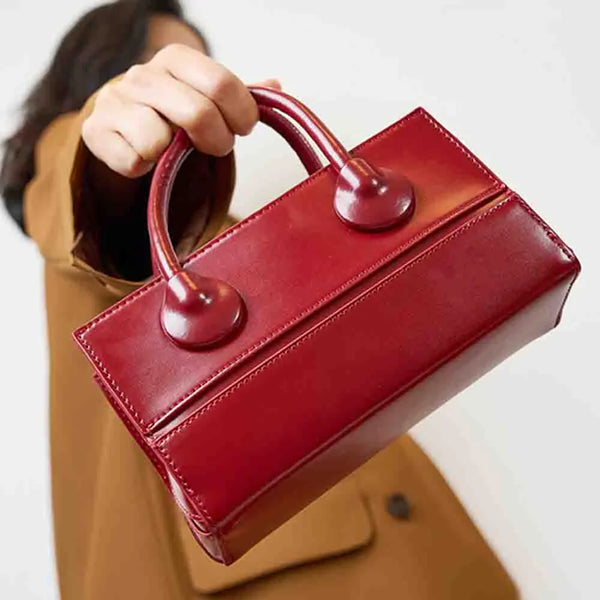 Chic Women Square Bag Luxury Cow Leather 100% Mini Shoulder Handbag