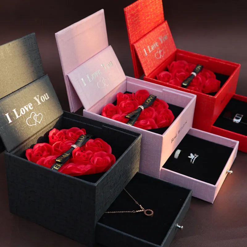 I love you Projection necklace With Luxury rose gift box For Girlfriend Best Gifts