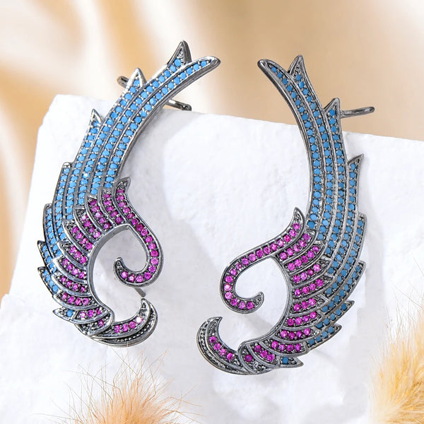 Sparkly Luxury Big Finger Earrings Jewelry High Quality Women Gift