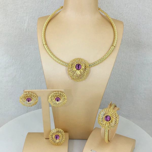 Dubai Fine Jewelry  Classic Rhinestone Jewelry Sets for Women