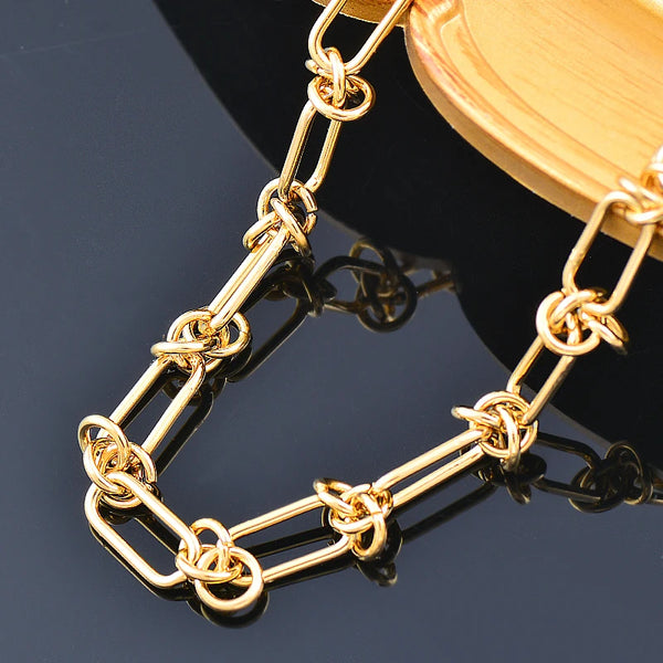 Stainless Steel Tie Knot Punk Necklace For Women Gold Silver Color Neck Chain