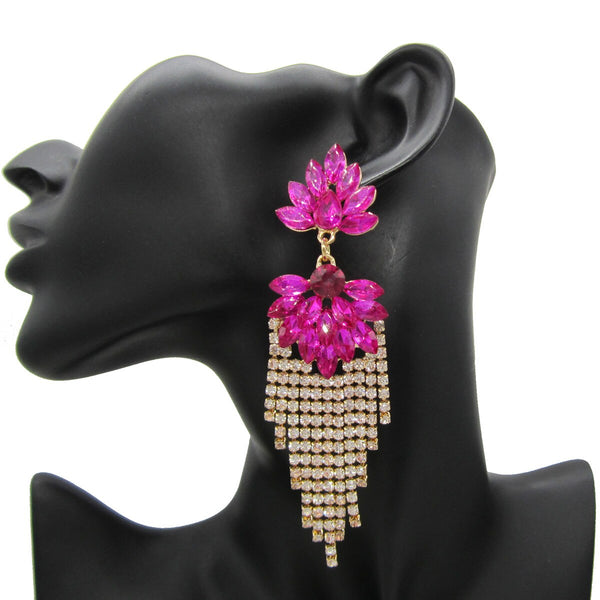 New Crystal Tassel Earrings Luxury Jewelry for Women