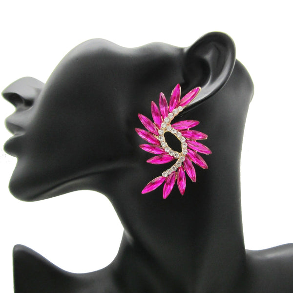 Fashion Colorful Crystal Stud Earrings For Women