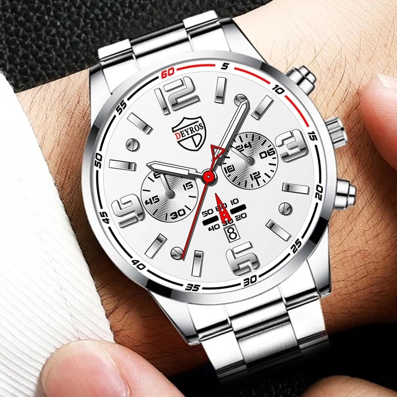 Watches for Men Business Luxury Stainless Steel Quartz Wristwatch