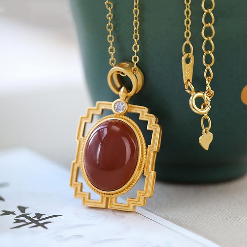 niche design diamond hollow palace style ladies necklace pendant