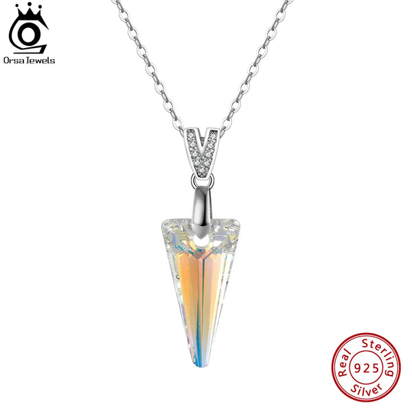 925 Sterling Silver Cone Design Pendants Necklace