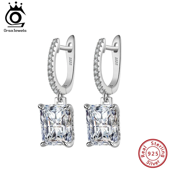 Rhodium 8A Premium Cubic Zirconia Dangle Earrings