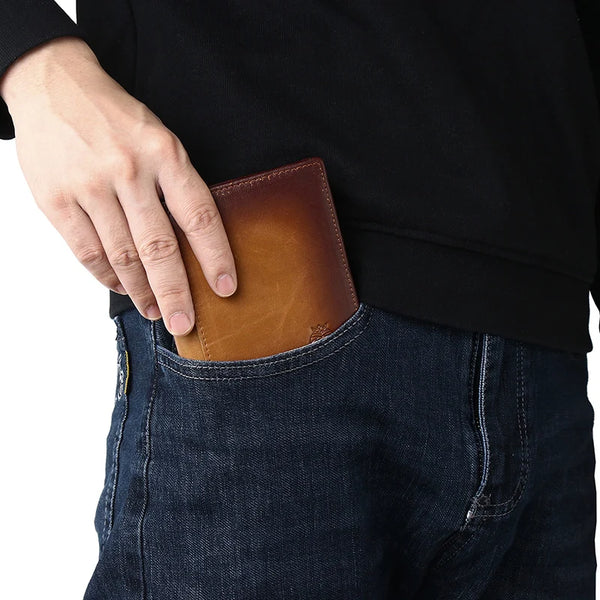 Leather Men Wallet Short  High Quality Brand Purse Fashion Classic Style Credit Bank Card Holder