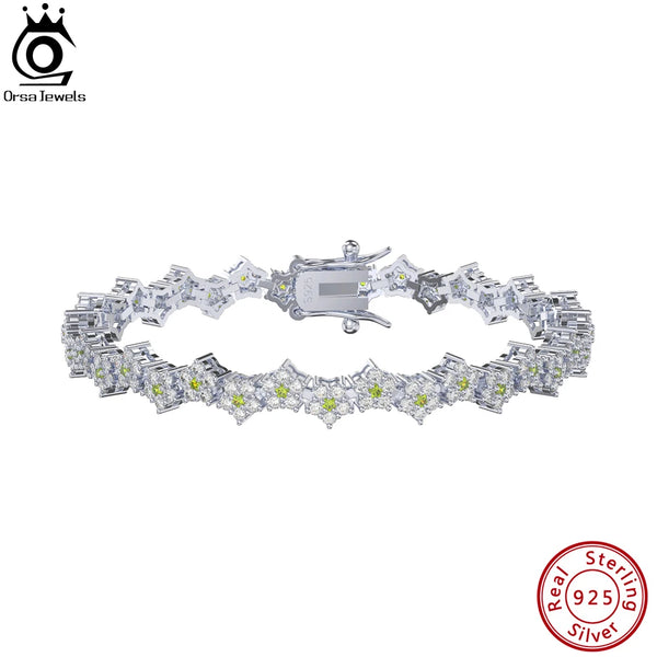 925 Sterling Silver Star Tennis Bracelet for Women