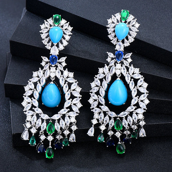 Gorgeous Luxury Original Big Pendant Earrings For Women Wedding Party Earrings