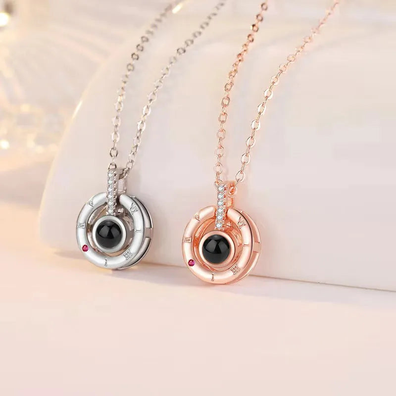 Projection Necklace With Gift Box 100 Languages I Love You Pendant Jewelry For Women Gifts