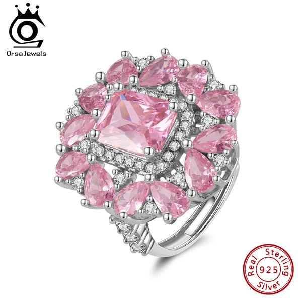 5A Clear Pink Cubic Zirconia Band Rings