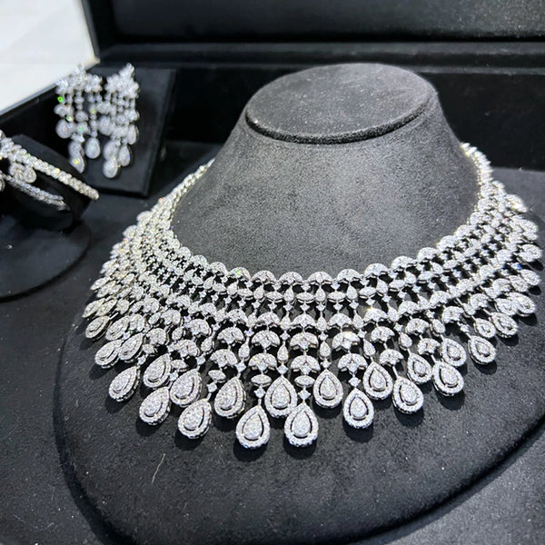 New 4PCS Necklace Bangle Earrings Ring Jewelry Set for Bridal Wedding dubai jewelry sets