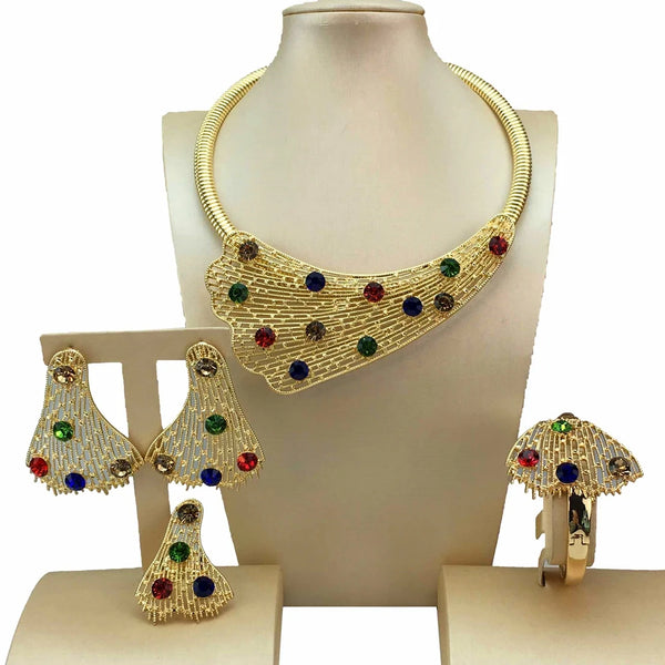 Latest  Brazilian Jewelry Sets Unique Big  Jewelry  for Women Party Gift