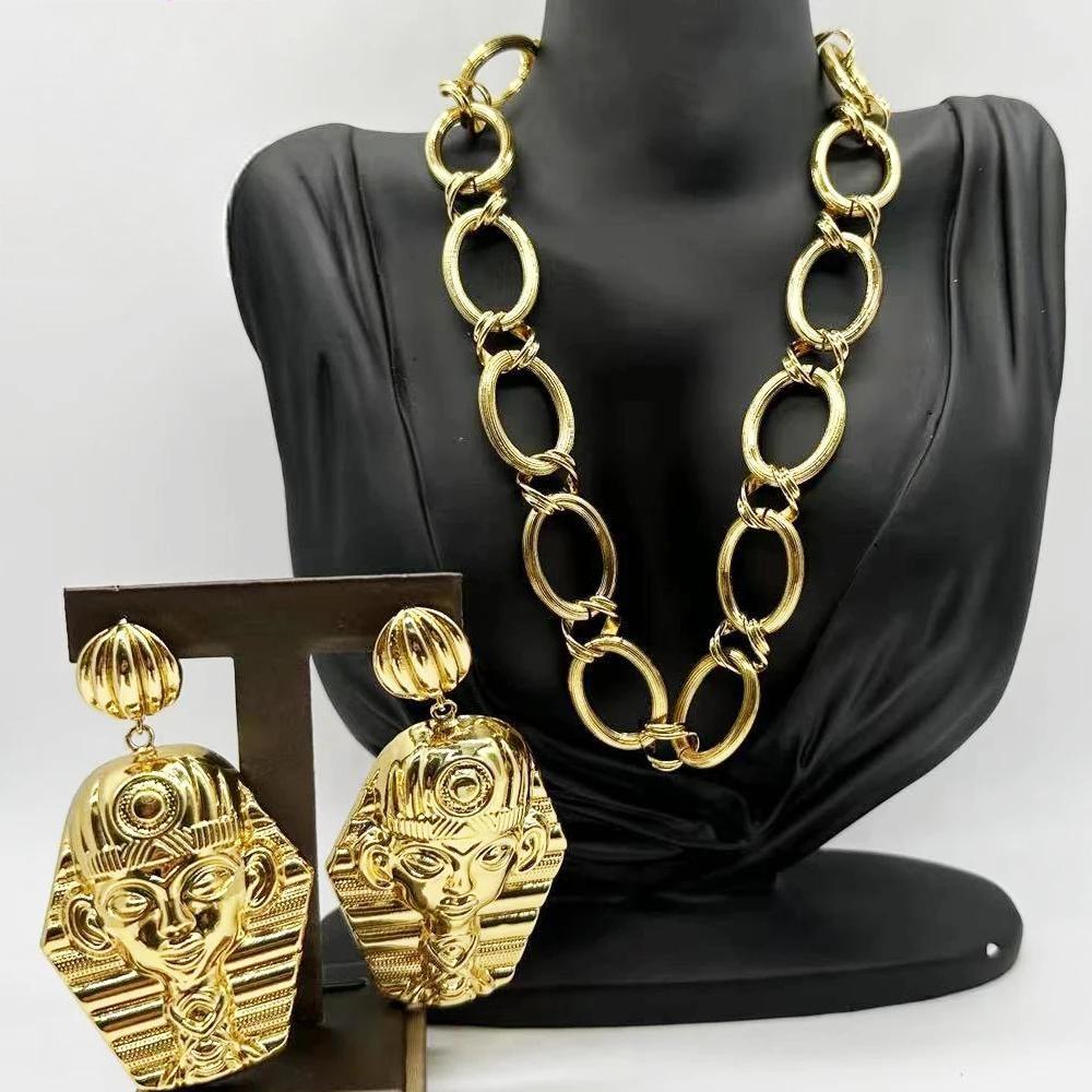 Fashion Gold Color Jewelry Sets Charm Necklace Earrings For Women