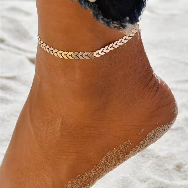 Fashion Silver Color Stretchy 1/2/3/4/5 Rows Bracelet Anklet Ankle chain