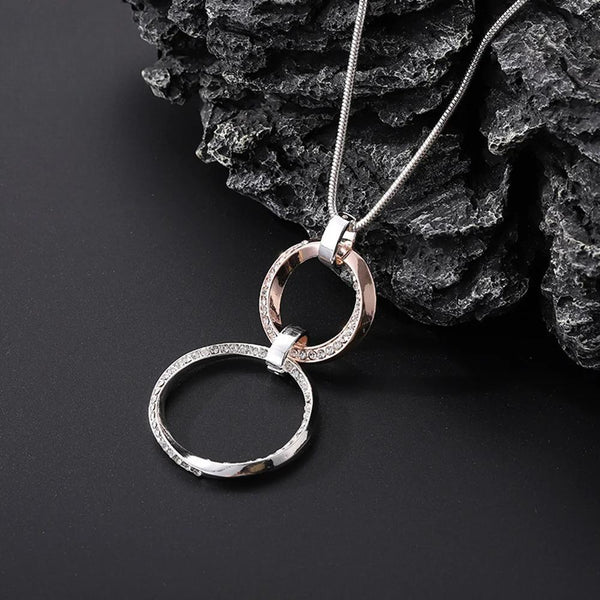 Trendy Alloy Natural Stone Necklace for Women Vintage Long Chains Suspension Pendant