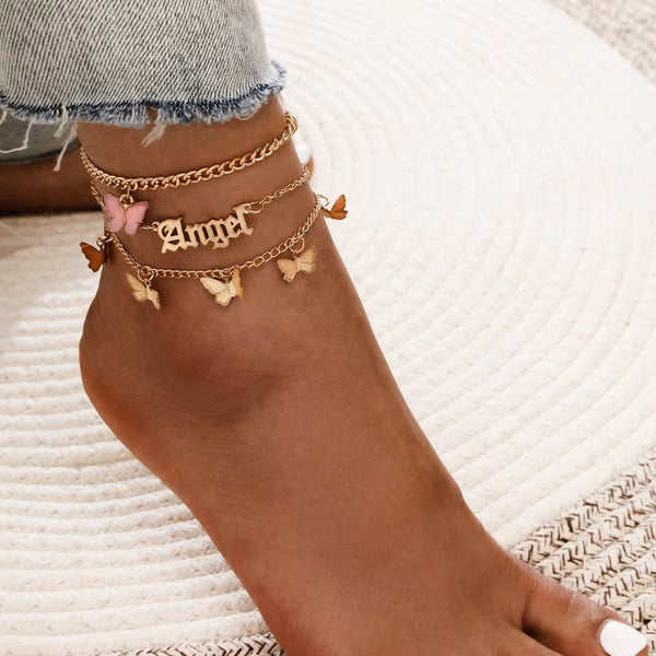 Vintage Bohemian Gold Color Chain Anklets Women