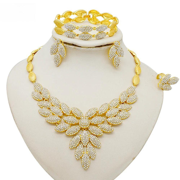 Fashion Dubai  Pendant Necklace Bracelet Earring Ring Sets