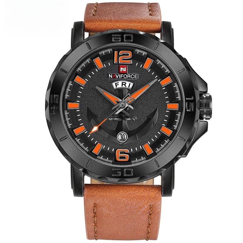 Men's Quartz Watches Leather Strap Casual Sport Wristwatch