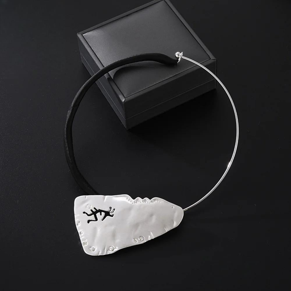 Trendy Hollow Out Geometric Choker Necklace for Women Korean Fashion Pendants