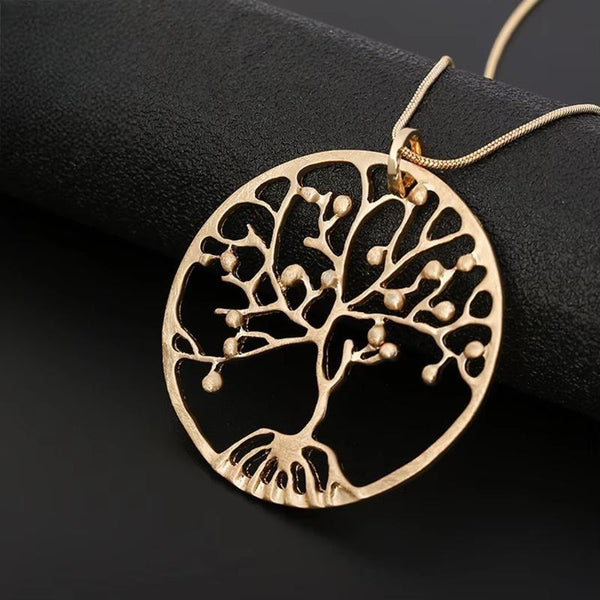 Vintage Gold Color Tree of Life Collares Necklace