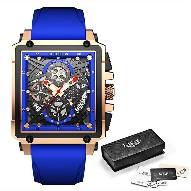 Luxury Waterproof Quartz Square Watch For Men