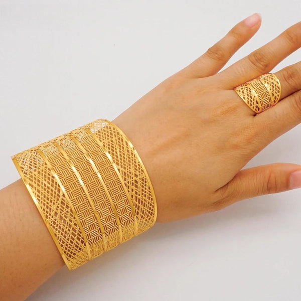 Ethiopia India Gold Color Bangles Ring For Women