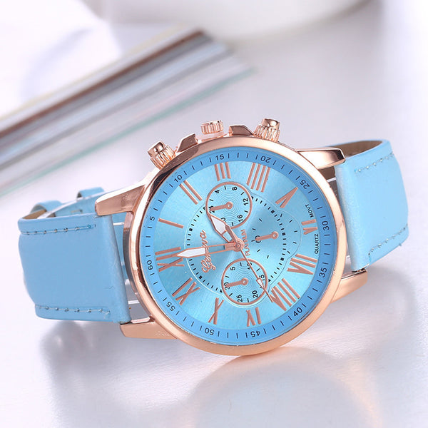 Luxury  Leather Quartz Watch Women Men Ladies Fashion Wrist Watch