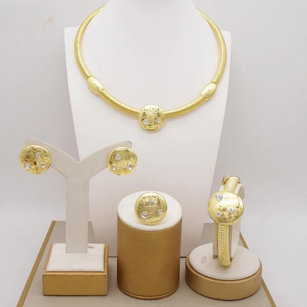 Luxury Jewelry Dubai Gold Color Jewelry Sets For Women