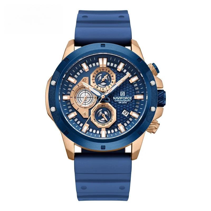 Luxury Men's Watches Casual Sport Chronograph Silicone Strap Date Waterproof Quartz Wristwatch