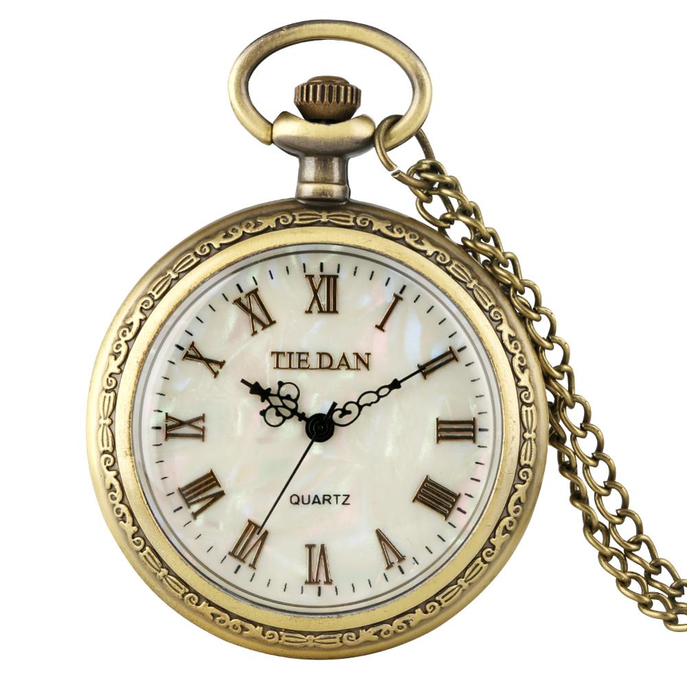 Shell Dial Pocket Watch Necklace