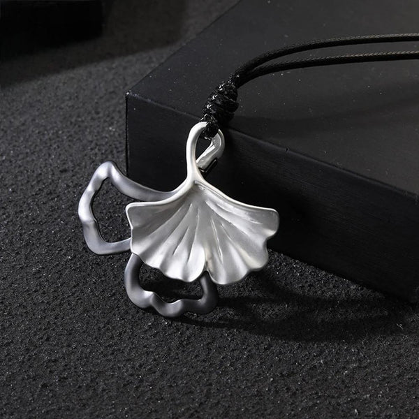 Silver Color Long Collares Chains Hollow Leaf Vintage Suspension Necklace for Women