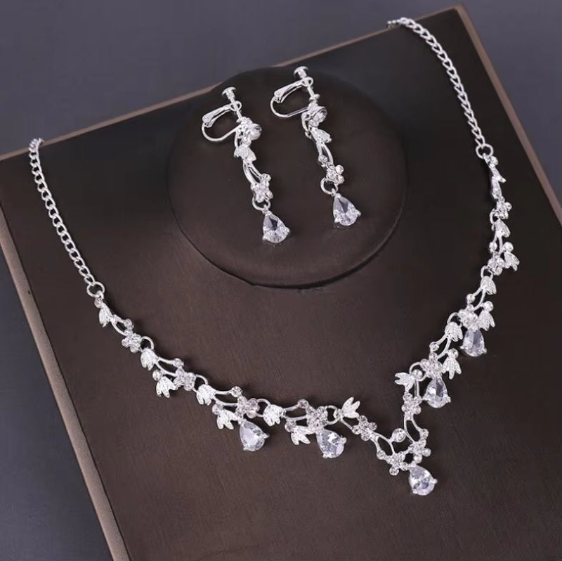 3PCS Crystal Bridal Wedding Costume Jewelry Sets