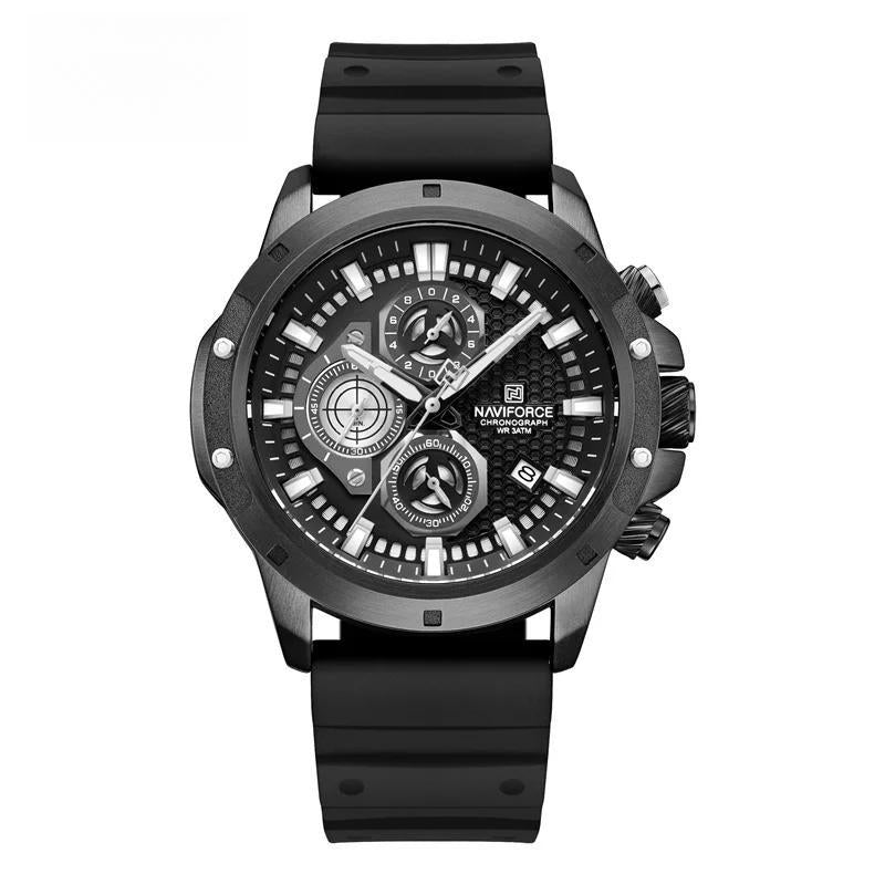 Luxury Men's Watches Casual Sport Chronograph Silicone Strap Date Waterproof Quartz Wristwatch