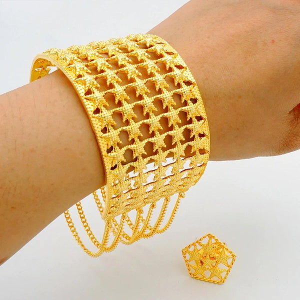 Ethiopian Dubai Gold Color Tassel Bracelet For Nigeria Women