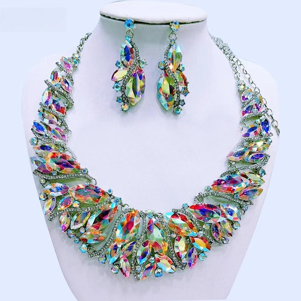 Fashion Rhinestone Jewelry Sets For Women Cystal Bride Jewelry Sets