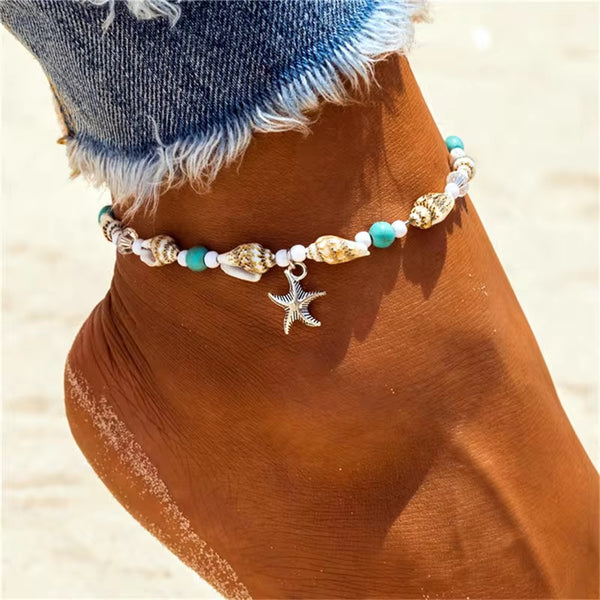 New Shell Beads Starfish Anklets for Women Beach Anklet Leg Bracelet